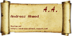 Andresz Ahmed névjegykártya